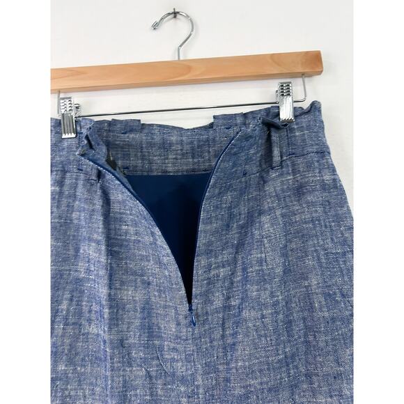 Ann Taylor Linen Blend Knee Length Skirt 4 Petite Corpcore Professional Pleated - Picture 5 of 7